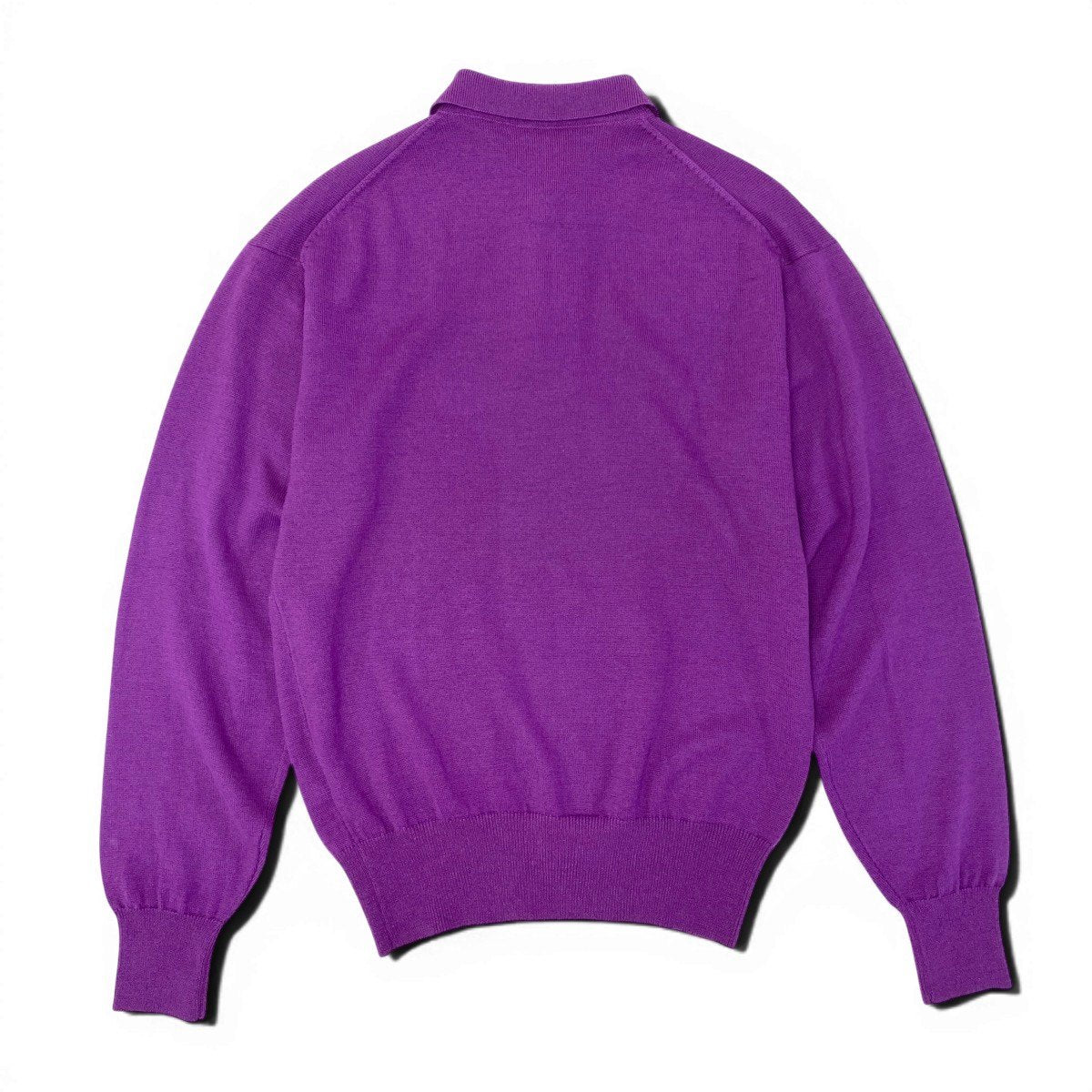 Eg8 Christian Dior SPORTS クリスチャンディオール ロングスリーブ ニットポロシャツ CDロゴ サイズM パープル ウール100％ メンズ 紳士服o07t