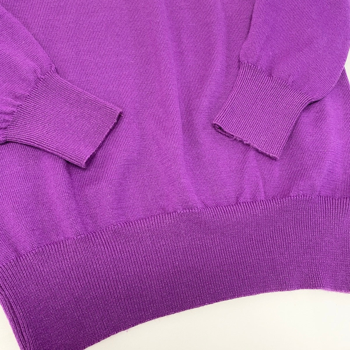 Eg8 Christian Dior SPORTS クリスチャンディオール ロングスリーブ ニットポロシャツ CDロゴ サイズM パープル ウール100％ メンズ 紳士服o07t