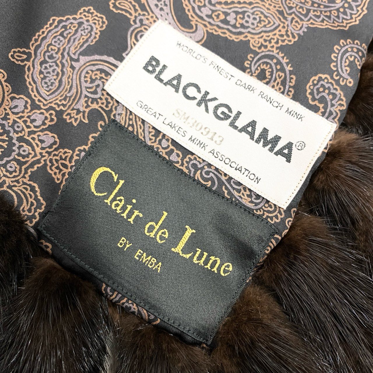 67K18 《美品》 EMBA エンバ BKACKGLAMA ブラックグラマ デミバフミンク フリンジケープ ブラウン 最高級本毛皮 コート ショール マフラー MINK FURt18r