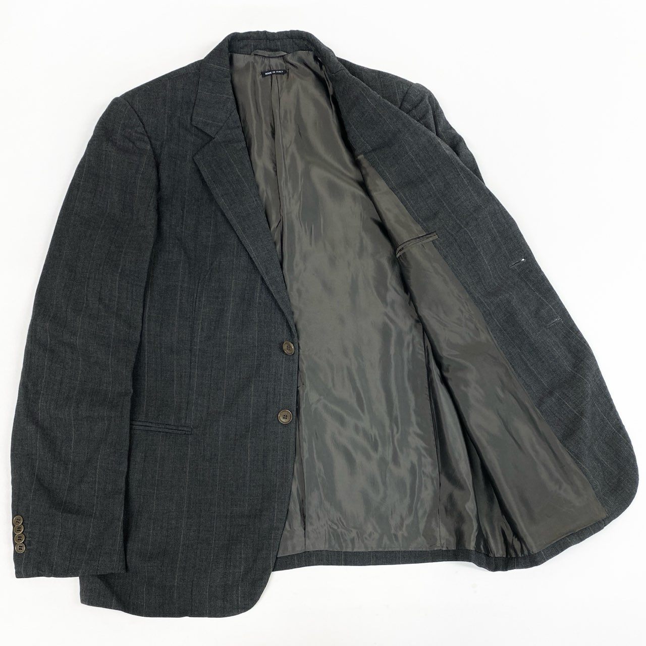 69L17 GIORGIO ARMANI ジョルジオ アルマーニ イタリア製 セットアップ スーツ VINTAGE 大きいサイズ 52 XLサイズ相当 グレー ウール メンズo07t