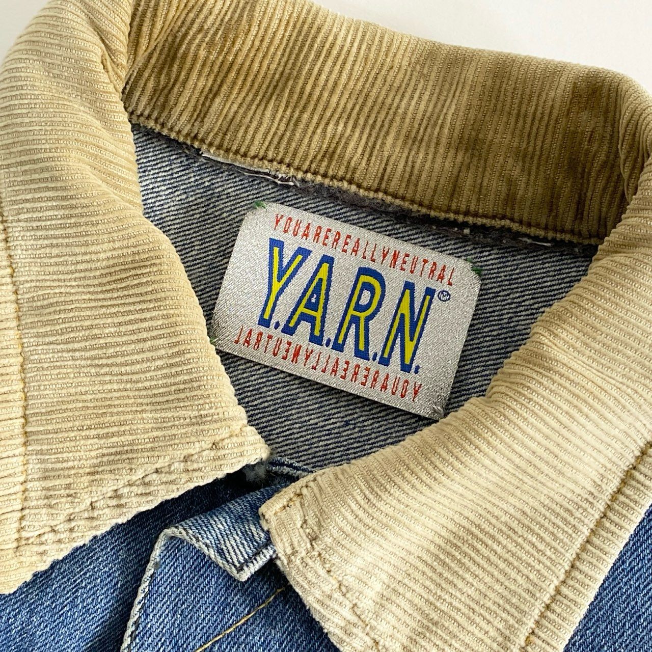 87i1 Y.A.R.N ヤーン 再構築 リメイク デニムジャケット 刺繍 LEE  表記無し M相当 インディゴ