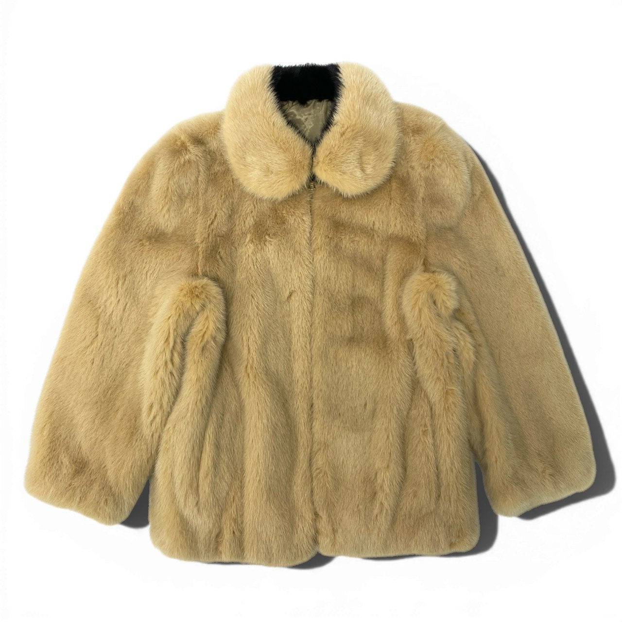 20c14 MARNI マルニ 染めミンクファージャケット ジップアップブルゾン 毛皮コート 36 イエロー系 ミンクファー レディースu02t