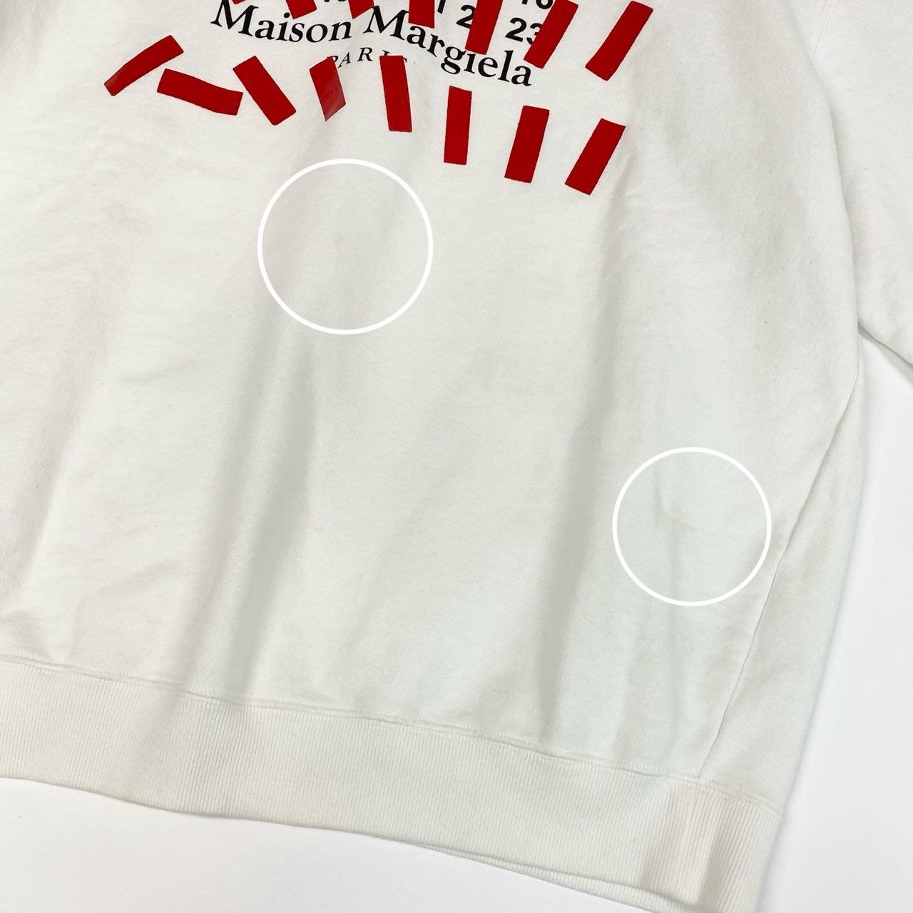 20a14 Maison Margiela メゾンマルジェラ ナンバーズロゴ スウェット パーカー フーディー S30GU0148  46 ホワイト コットン100％o07t