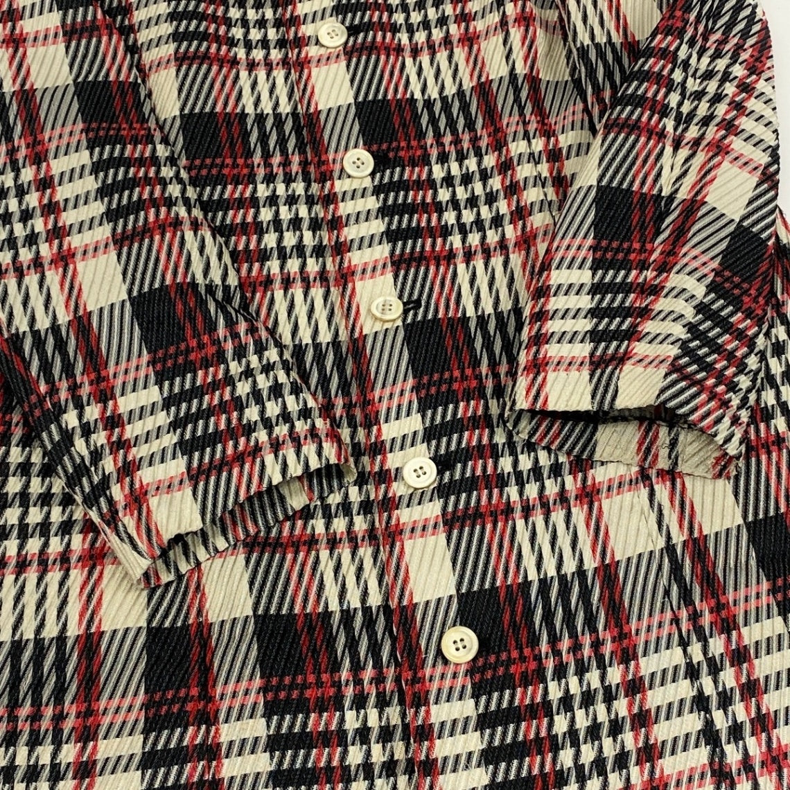 Af8 tricot COMME des GARCONS トリココムデギャルソン AD1996 90s チェック柄 ロングコート 日本製  TO-100060 ブラック レッド ホワイト ポリエステル レディースnu1