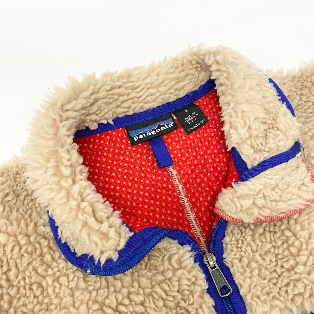 5L22 patagonia パタゴニア Vintage Classic Retro ヴィンテージ クラシックレトロカーディガン 23024 S ベージュ USA製 00s ボアフリースジャケットt18r