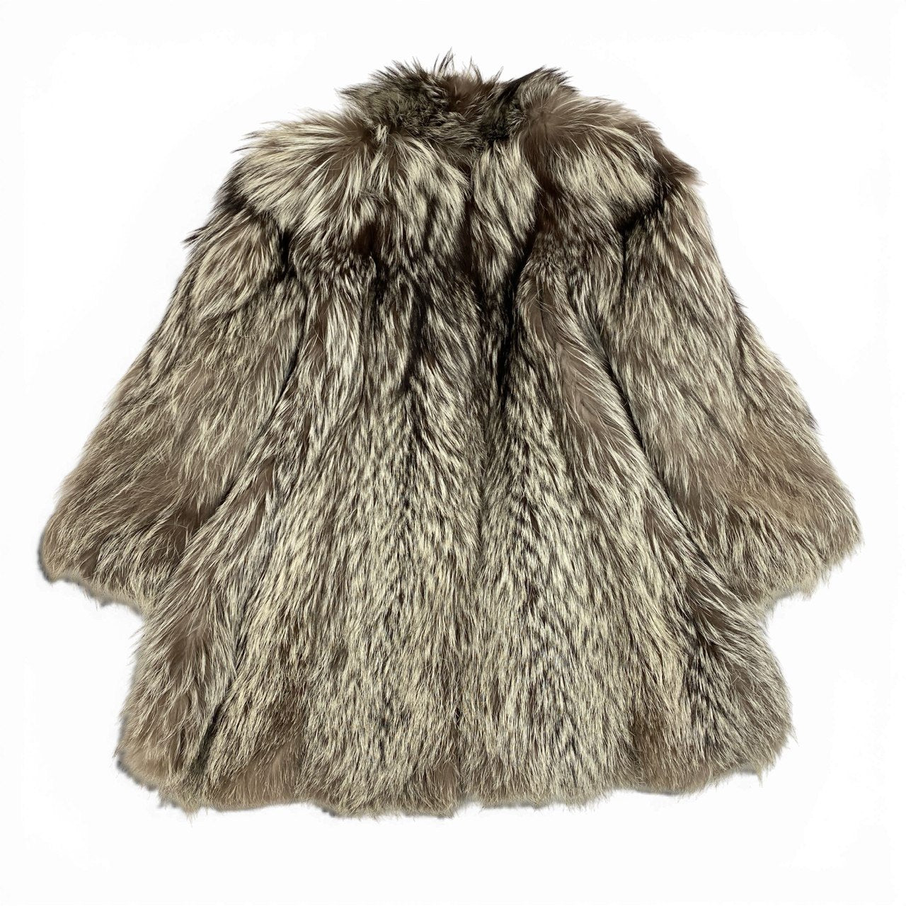 72a15 EMBA エンバ シルバーフォックスコート サイズF 本毛皮 Fox Fur Coat 銀狐 ポケット有t18r