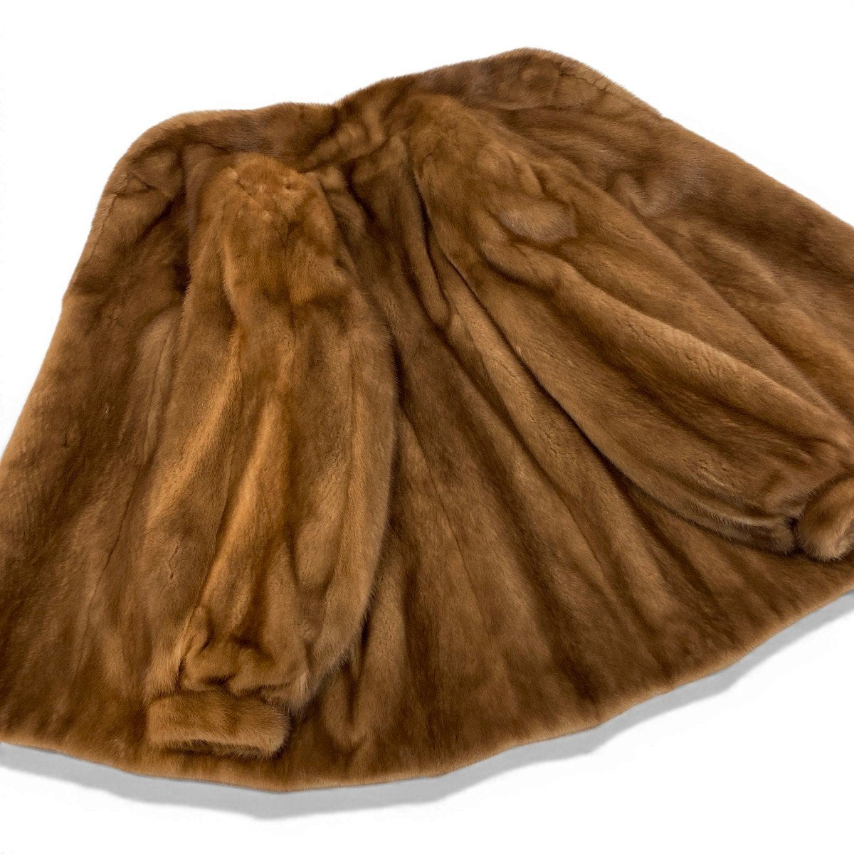70g1 LANVIN ランバン パステルミンク ファーコート サイズF 茶系 本毛皮 Pastel Mink Fur Coatt18r