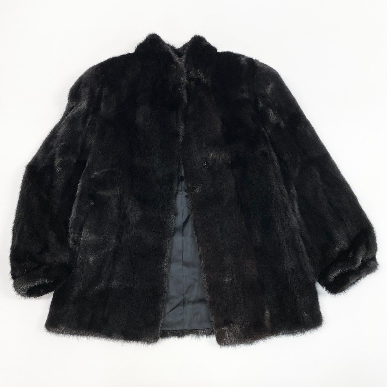 50j24 CERCRE セクレ 最高級毛皮 ダークミンク ミンクコート 毛皮コート サイズ9 ブラック系 ミンクファー レディースu02t