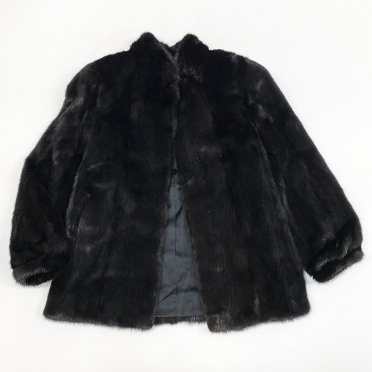 50j24 CERCRE セクレ 最高級毛皮 ダークミンク ミンクコート 毛皮コート サイズ9 ブラック系 ミンクファー レディースu02t