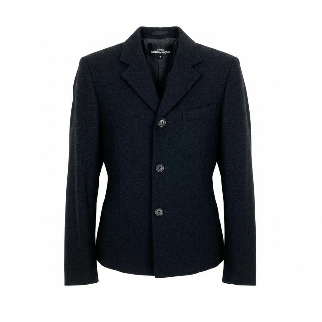 Af29 tricot COMME des GARCONS トリコ コムデギャルソン 00s ジップスリット ウールジャケット Vintage Zip Slit Wool Jacket サイズS ブラックt18r