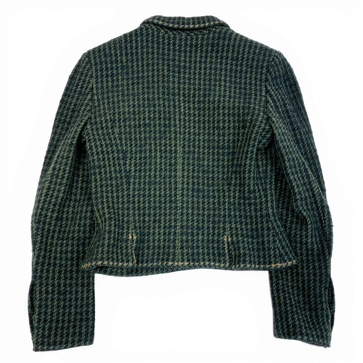 Ca14【Archive】CHANEL シャネル 1997年 collection P07184 ココマークボタン ツイードショートジャケット サイズ40 ダークグリーン系 レディース 女性用 アウターta1