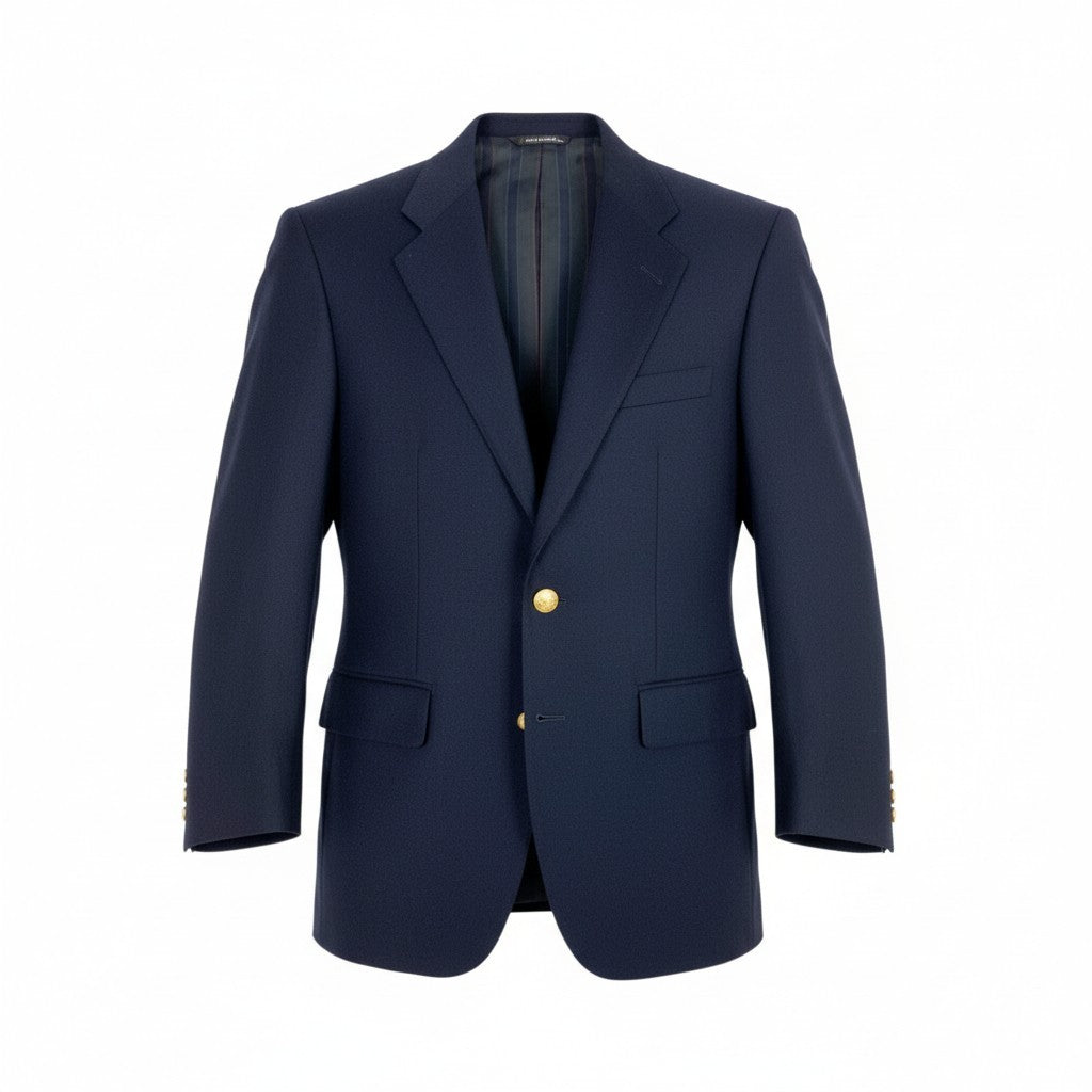 36L10《美品》 KENT＆CURWEN ケントアンドカーウェン 紺ブレザー 金ボタン テーラードジャケット 90A4 ネイビー ウール メンズ 男性用u02t