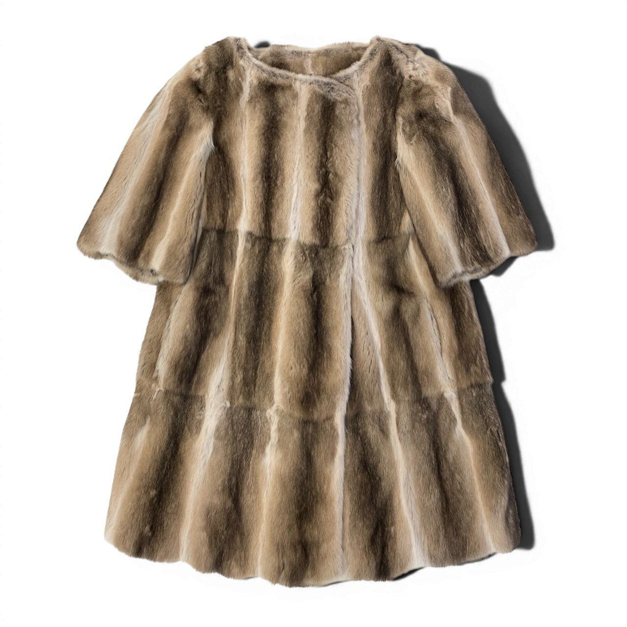 Ef9 【美品】MARNI 毛皮コート ファーコート  40サイズ ブラウン リングテイル レディース 女性用u02t
