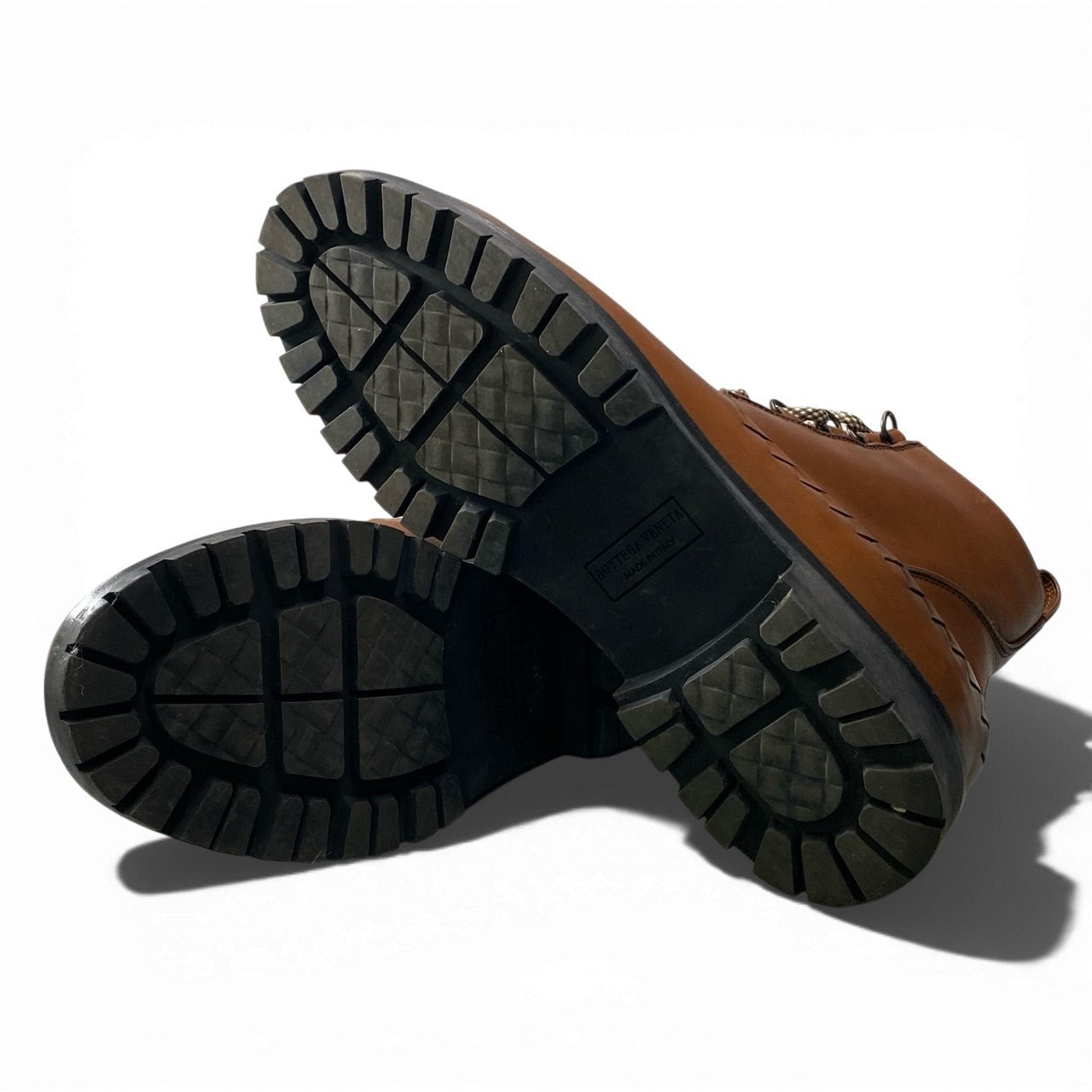 2a23 Bottega Veneta ボッテガヴェネタ イントレディテール レザーブーツ ワークブーツ レースアップ ムートンインソール付 イタリア製 メンズ 紳士靴 サイズ41 ブラウン leatheru02t