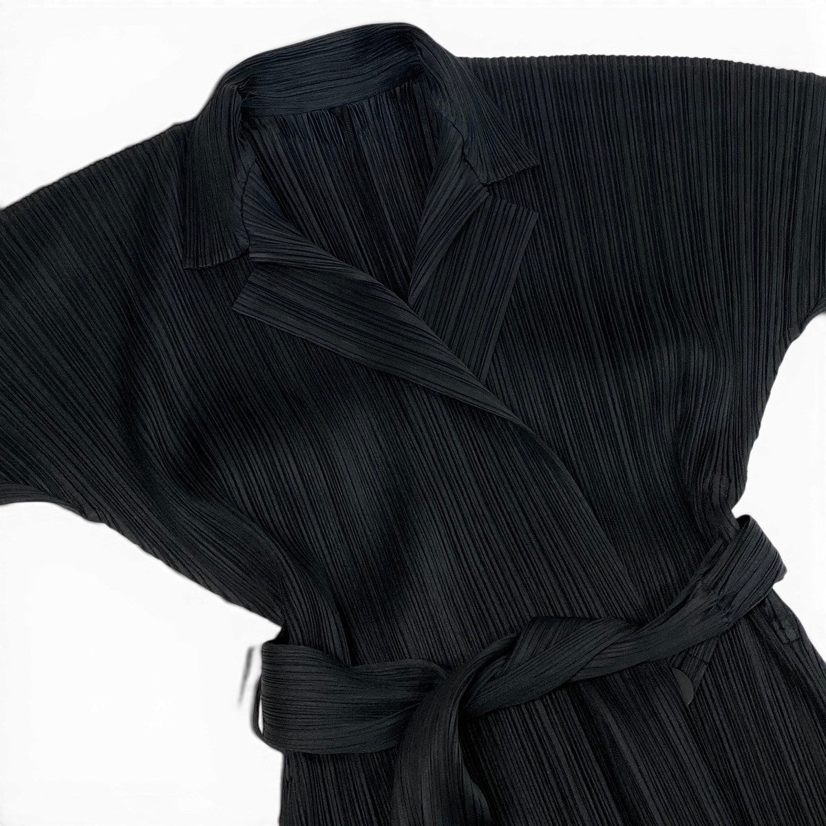 Ag10 【美品】 PLEATS PLEASE プリーツプリーズ ガウンコート ロングコート プリーツ加工 PP33-JA422 サイズ3 ブラック ポリエステル100％ レディースt18r