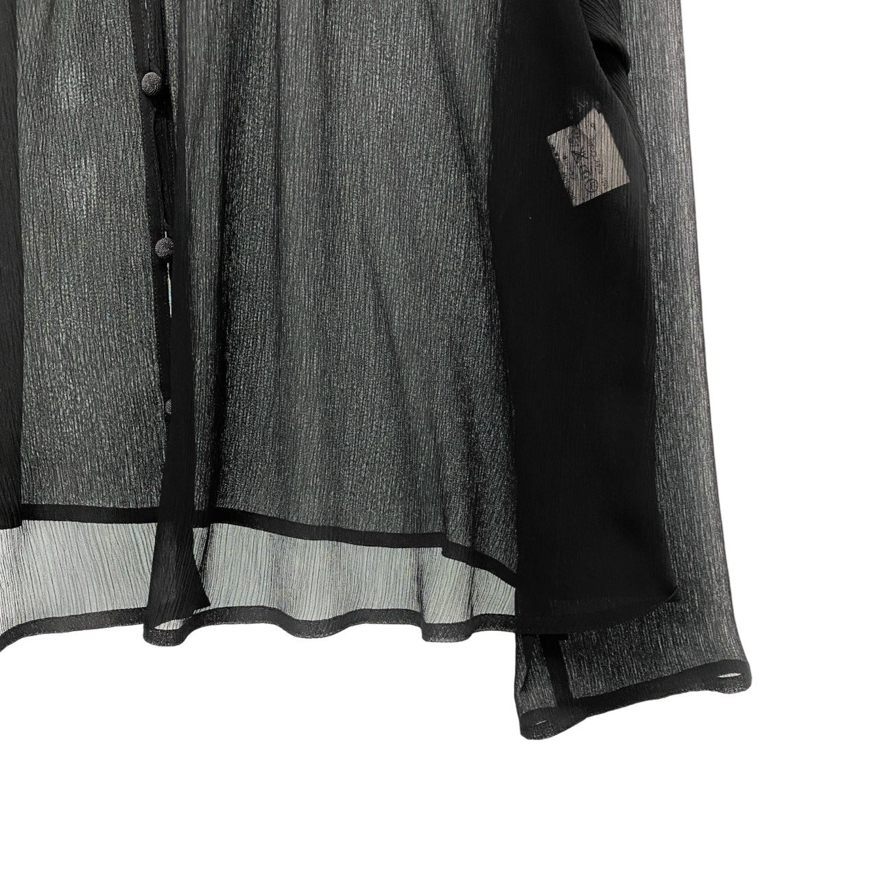 45c6 TOKUKO 1er VOL トクコプルミエヴォル フロントタック シアーブラウス 長袖シャツ  レディース 女性服 日本製 サイズ9 ブラック ポリエステル100％u02t