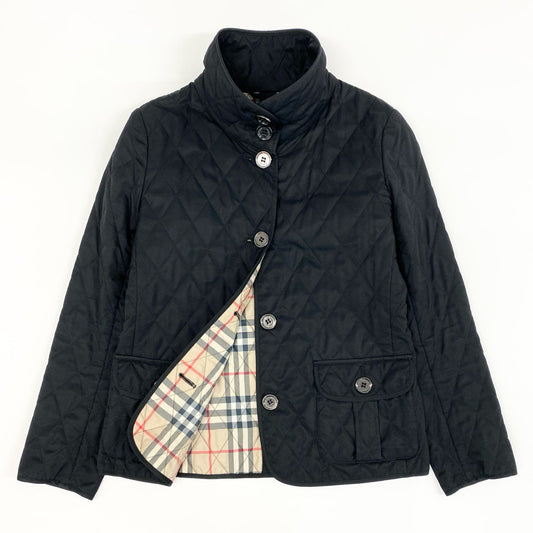 69f21 BURBERRY LONDON バーバリーロンドン 裏地ノバチェック ハイネック キルティングジャケット アウター FD224-081-09 9 ブラック レディース