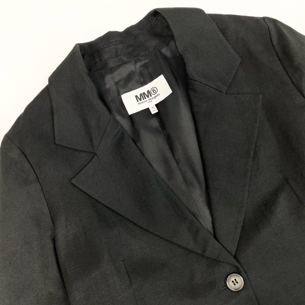 31k2 MM6 Maison Margiela エムエムシックス メゾンマルジェラ イタリア製 テーラードジャケット ブレザー S32BN0118 44 ブラック レディースo07t