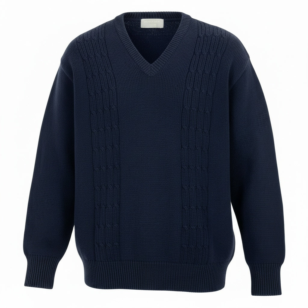 Ab20 COMME des GARCONS HOMME コムデギャルソンオム 田中オム ケーブル編み コットンニット セーター 度詰め ネイビー コットン 90su02t