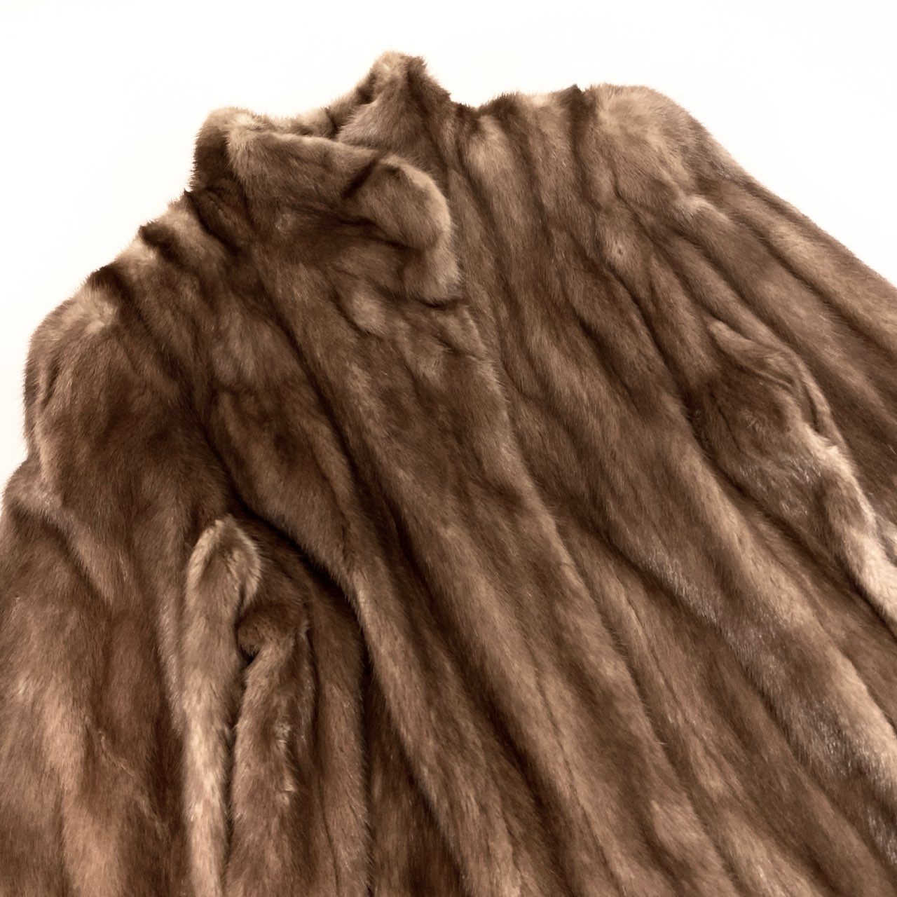 32k28 FOND MOON BAT ムーンバット パステルミンク ロングコート 着丈97cm F 茶系 本毛皮 MINK FUR リアルファーt18r