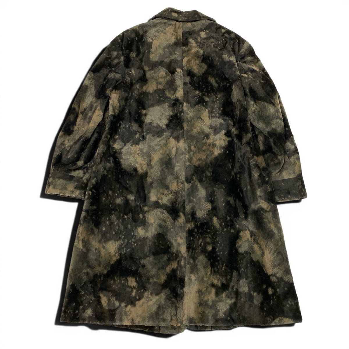 Af29 tricot COMME des GARCONS トリコ コムデギャルソン 00s パイルカモ チェスターコート Camo Print Terry Chester Coat M カーキ 迷彩t18r