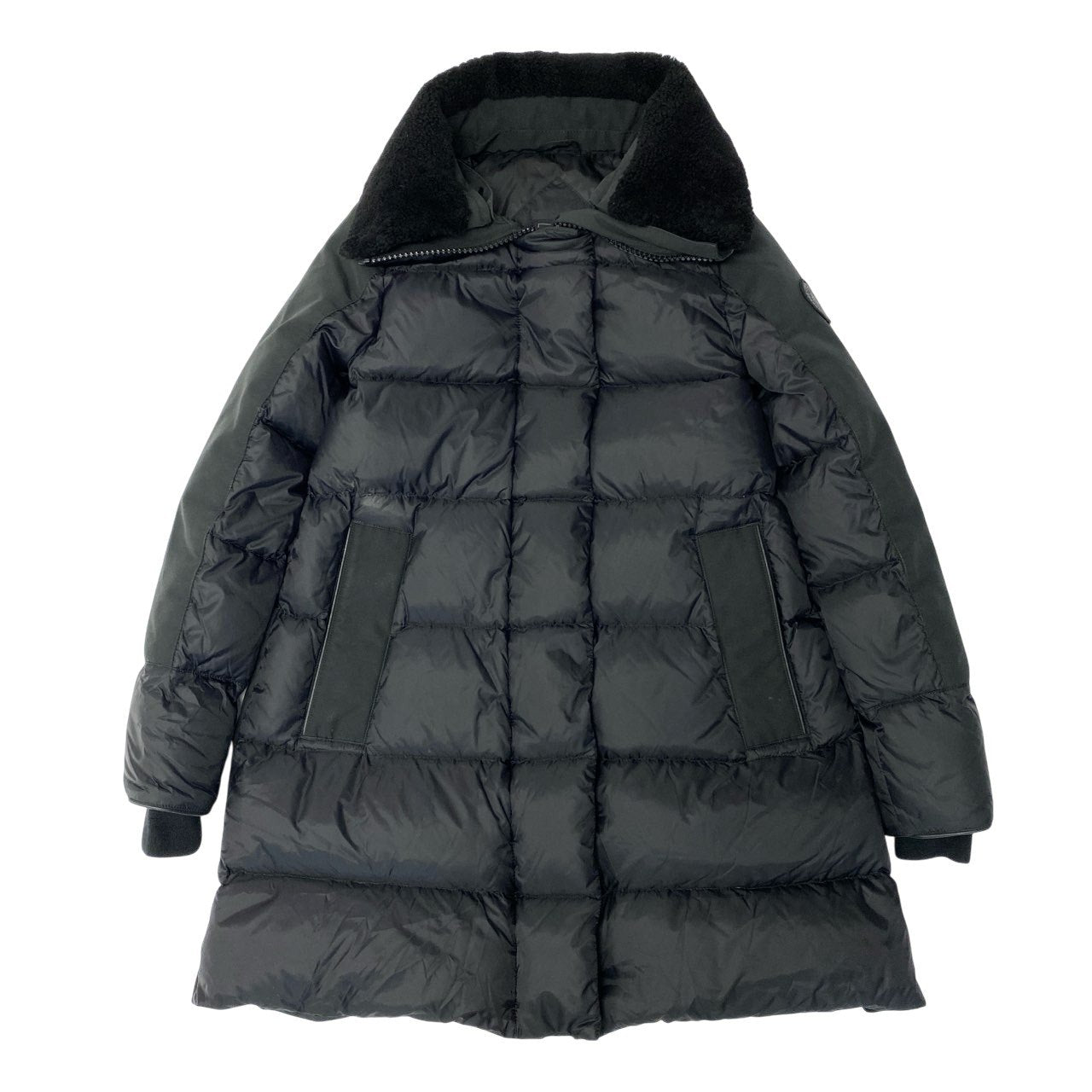 34a16 CANADA GOOSE カナダグース Altona Parka アルトナパーカ ダウンコート ダウンジャケット 3207LB Sサイズ ブラック ナイロン 牛革 レディースo07t
