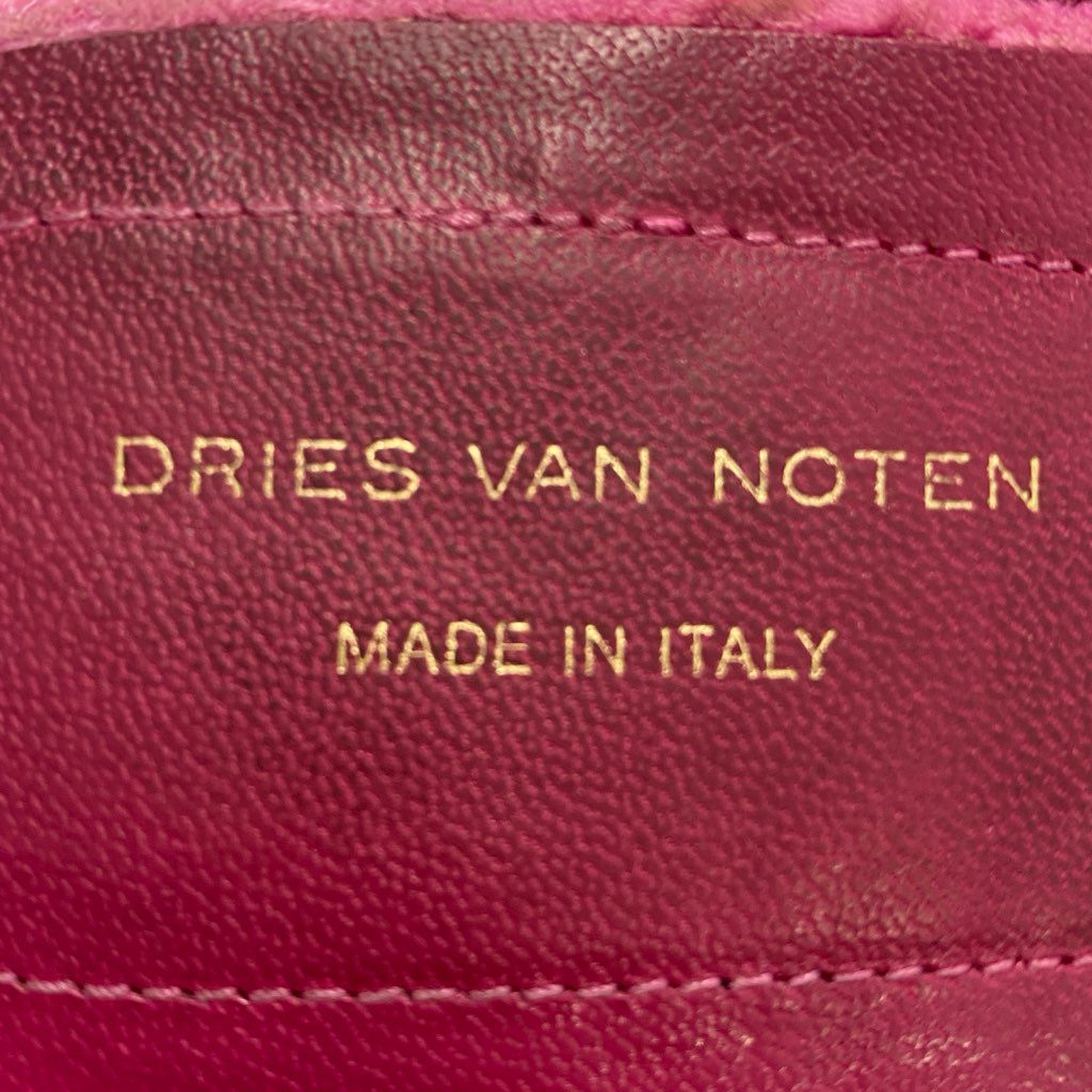 3f2 DRIES VAN NOTTEN ドリスヴァンノッテン ベルベットフラットミュール サンダル 37 ピンク ベロア イタリア製 シューズ