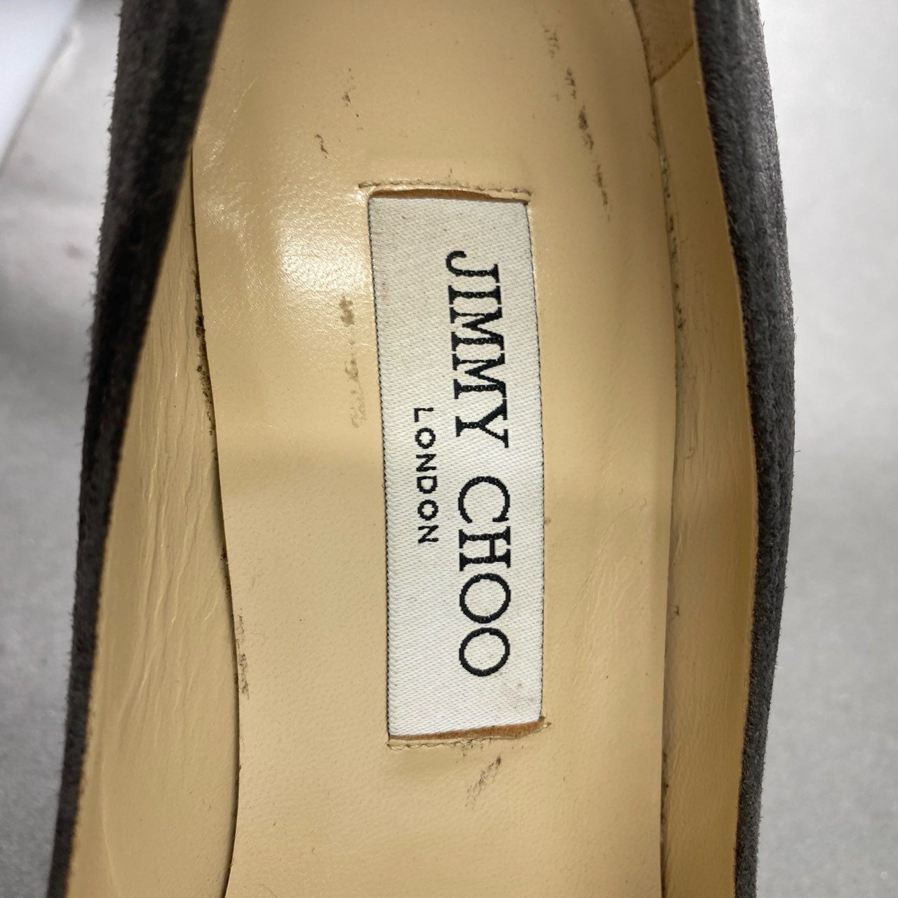 5c31 JIMMY CHOO ジミーチュウ ALEX アレックス スエードレザー ヒールパンプス 38 グレー シューズ イタリア製