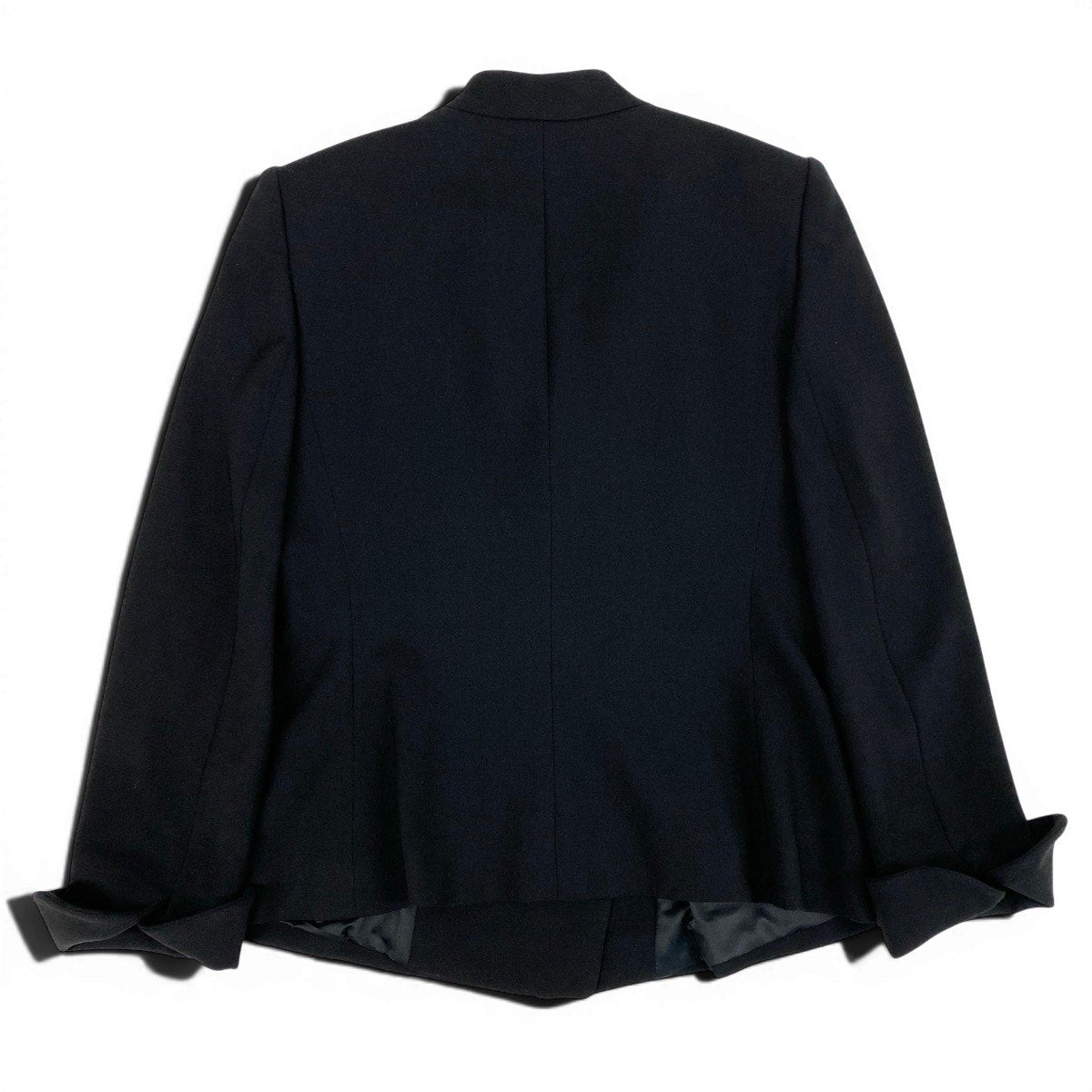 Ef27 ARMANI COLLEZIONI アルマーニコレツィオーネ テーラードジャケット スナップボタン  サイズ42 イタリア製 ブラック レディースo07t