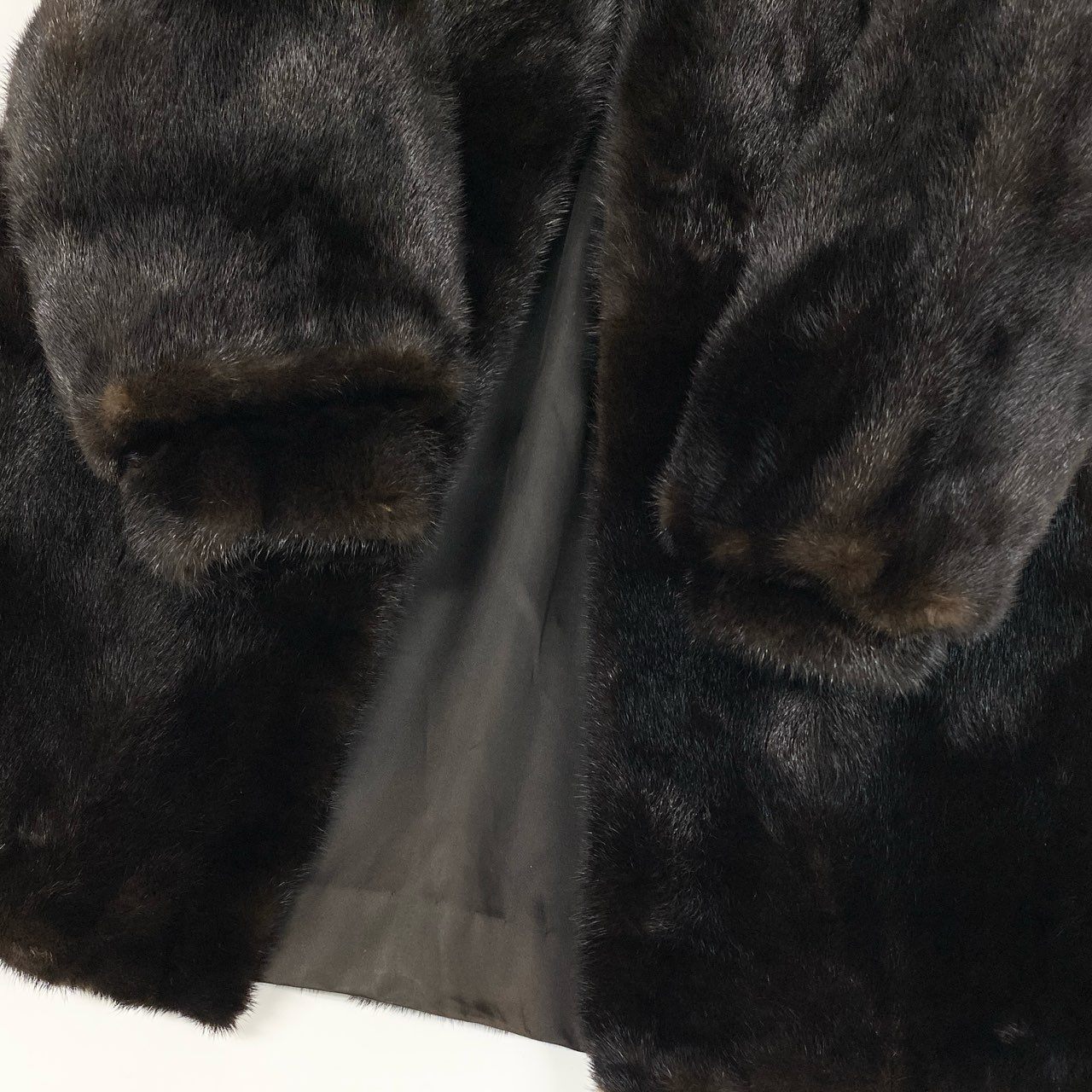 43a21 マホガニーミンク ファーコート サイズ13 ダークブラウン 本毛皮 Mink Fur Coat リアルファー ポケット有t18r