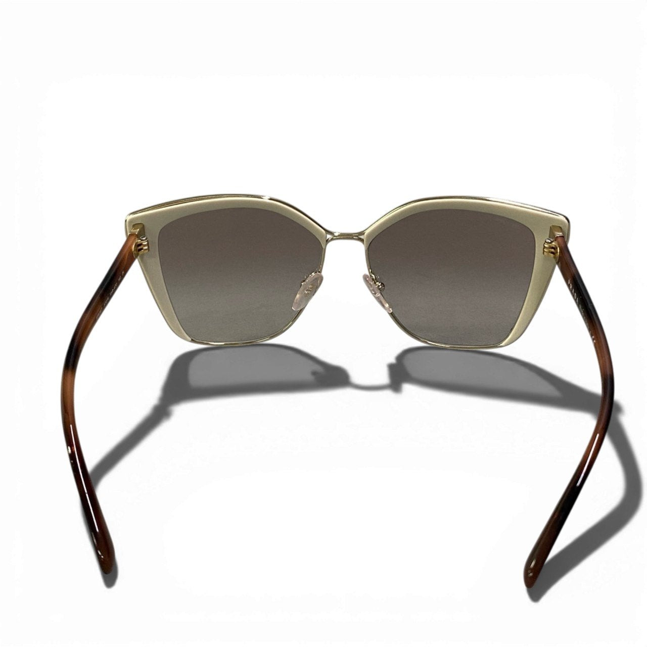 b15 PRADA プラダ ロゴ サングラス アイウェア SPR56T 57□16 アイボリー レディースta1