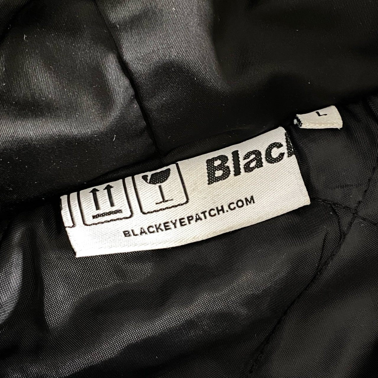 12d14 BlackEyePatch ブラックアイパッチ 22SS NYLON HOODED STADIUM JACKET ナイロン フーデッドスタジアムジャケット スタジャン Lサイズ ブラック