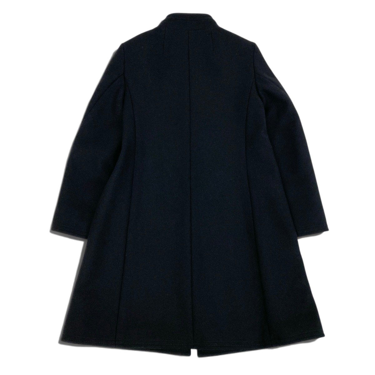 i25 【美品】CELINE ウールロングコート スタンドカラー エンブレムボタン 38サイズ ブラック ウール100％ レディース 女性用u02t