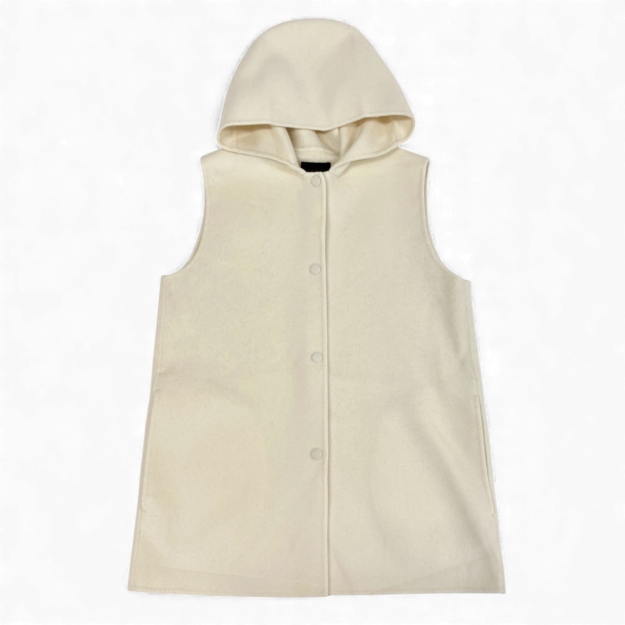 12L15 Theory セオリー CLAIRENE VEST DF フーディベスト 羽織り アウター カシミヤ混 S オフホワイト ウールカシミヤ レディースk02i