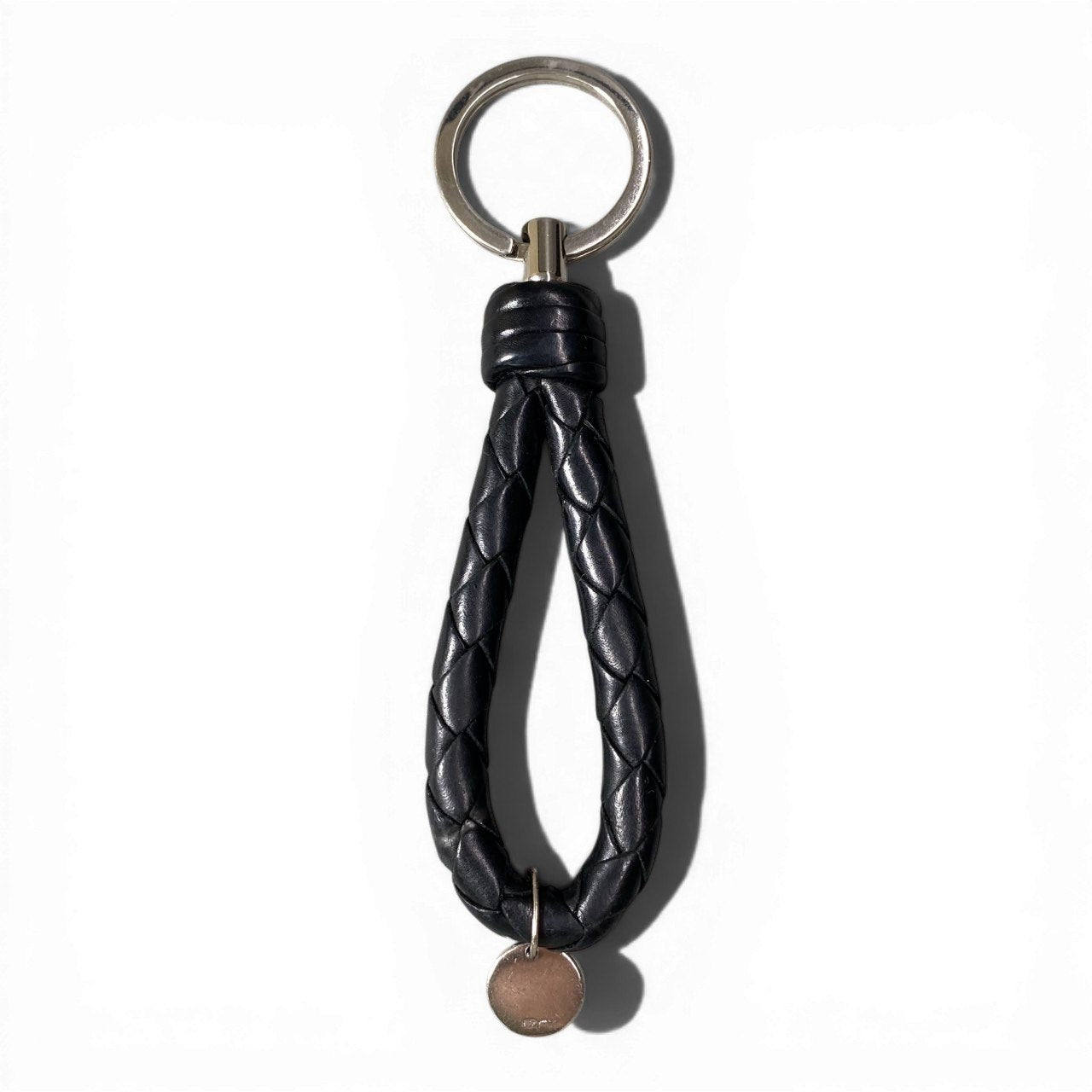 d10 BOTTEGA VENETA ボッテガヴェネタ イントレチャート レザーチャーム Intrecciato Leather Charm ブラック キーホルダーt18r