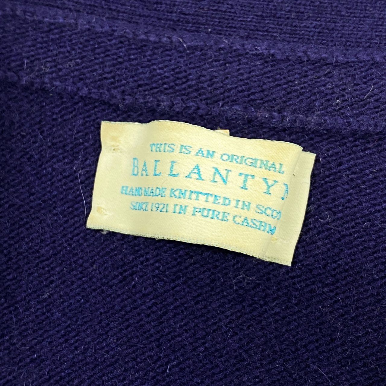 83i3 BALLANTYNE バランタイン スコットランド製 総カシミヤ ハイネック 長袖ニットセーター トップス 36 S-Mサイズ相当 パープル カシミア100 cashmere レディースo07t