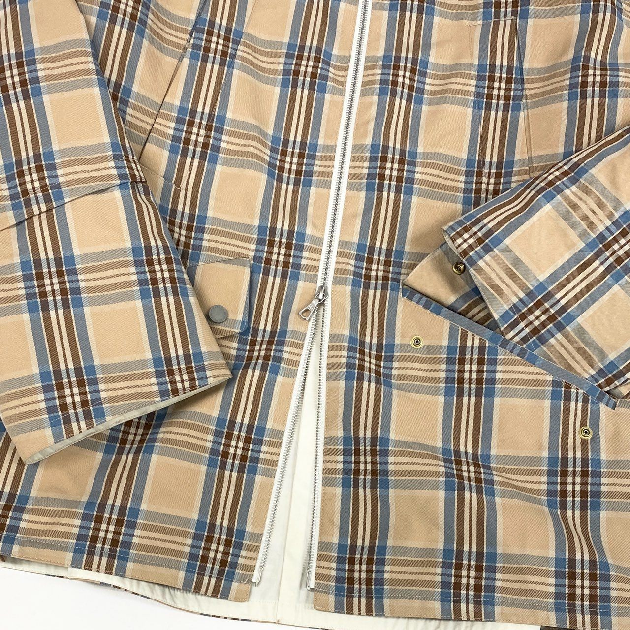 69L17 【美品】BLAMINK ブラミンク 完売品 ポリエステルチェックフーデッドパーカ ジャケット アウター 7925-230-0301 1サイズ マルチカラー レディースu02t