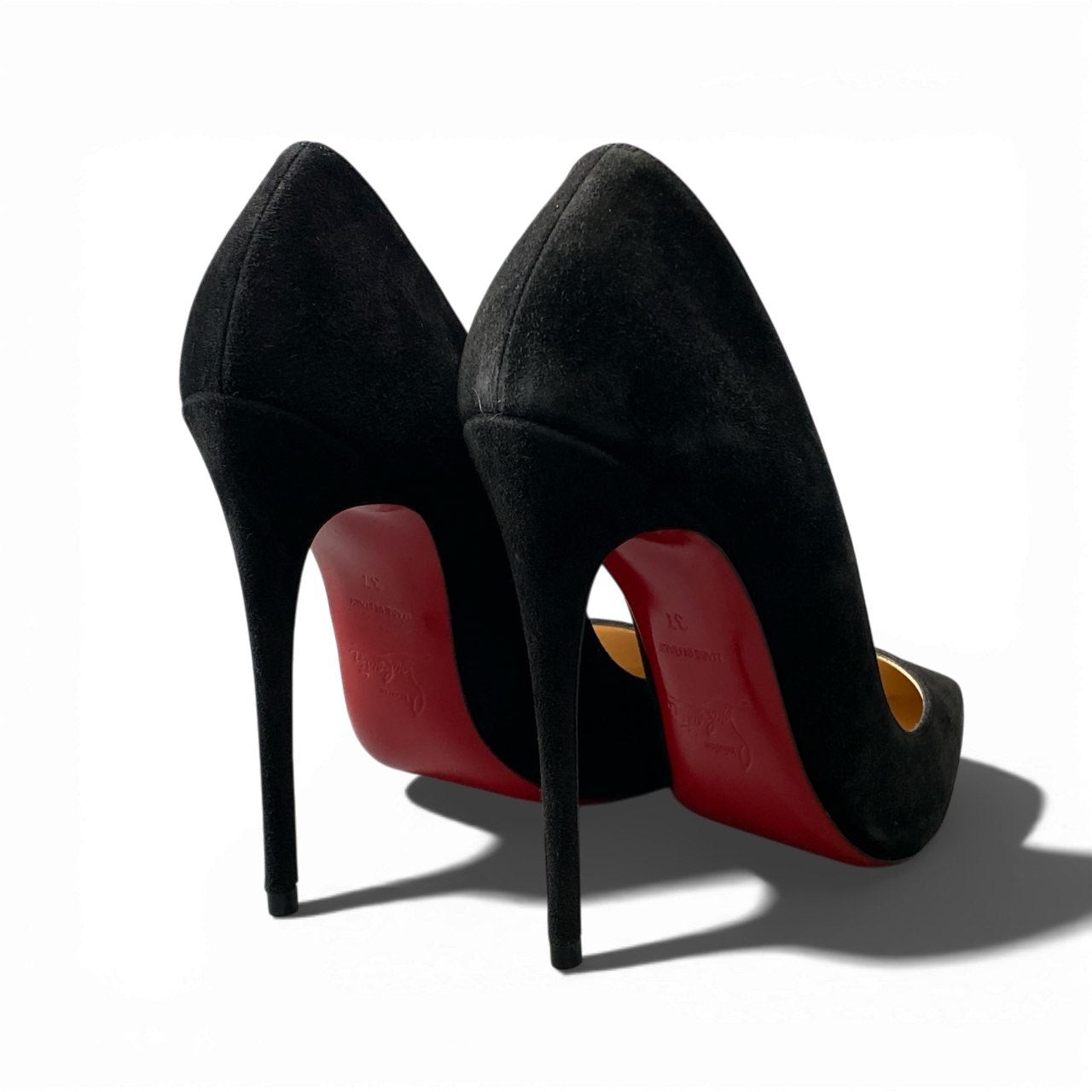 3a5 christianlouboutin クリスチャンルブタン ハイヒールパンプス ピンヒール シューズ スウェード 37サイズ ブラック レディースk02i