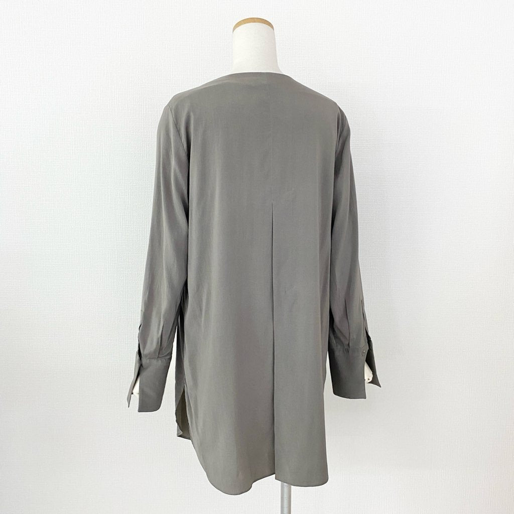 9d7 BURUNELLO CUCINELLI ブルネロクチネリ シルクシャツ シルクブラウス チュニック XL チャコール レディース 婦人服 イタリア製