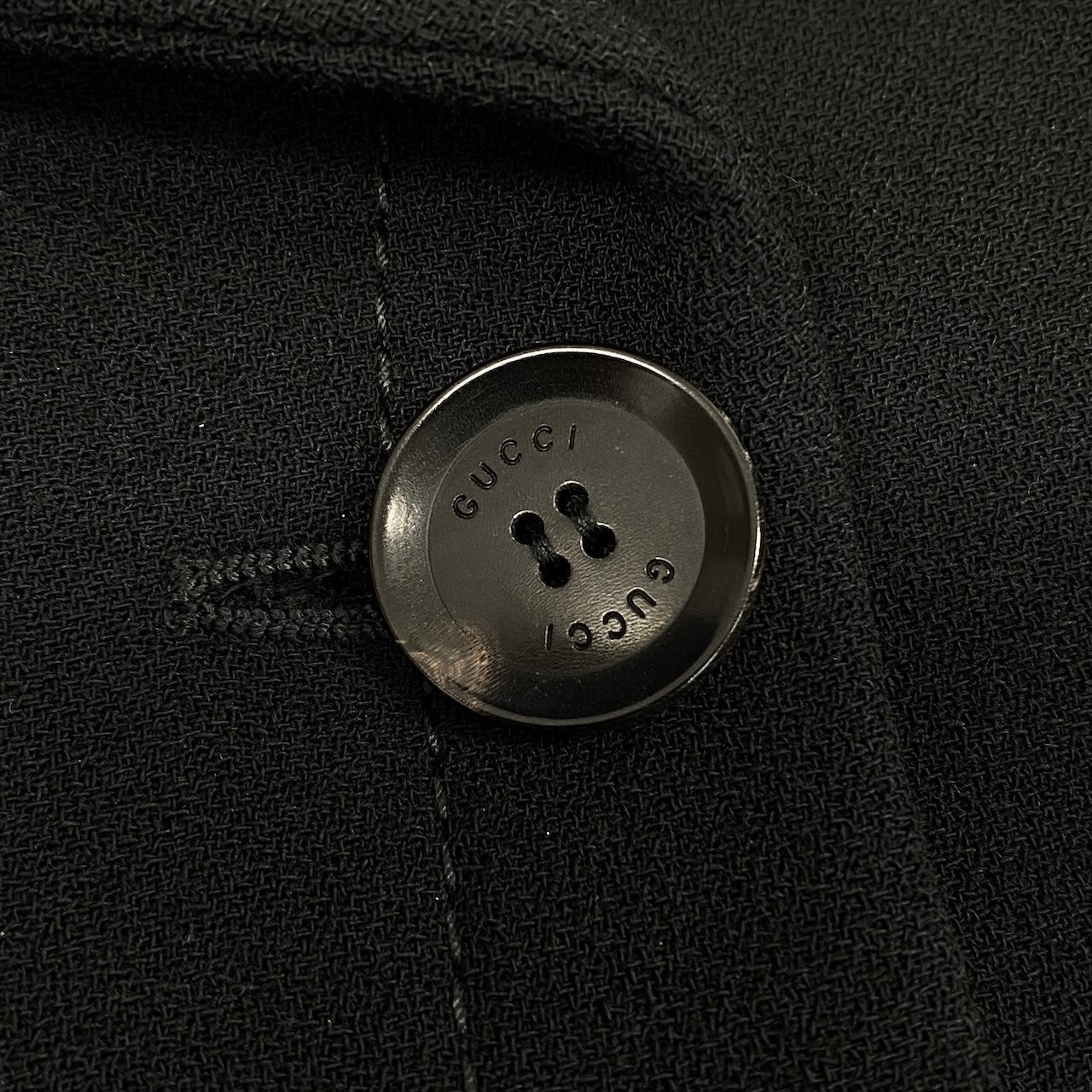 Ec31 《美品》 GUCCI グッチ ビッグカラー ダブルブレスト ジャケット Big Collar Double Jacket サイズ36 ブラック イタリア製t18r