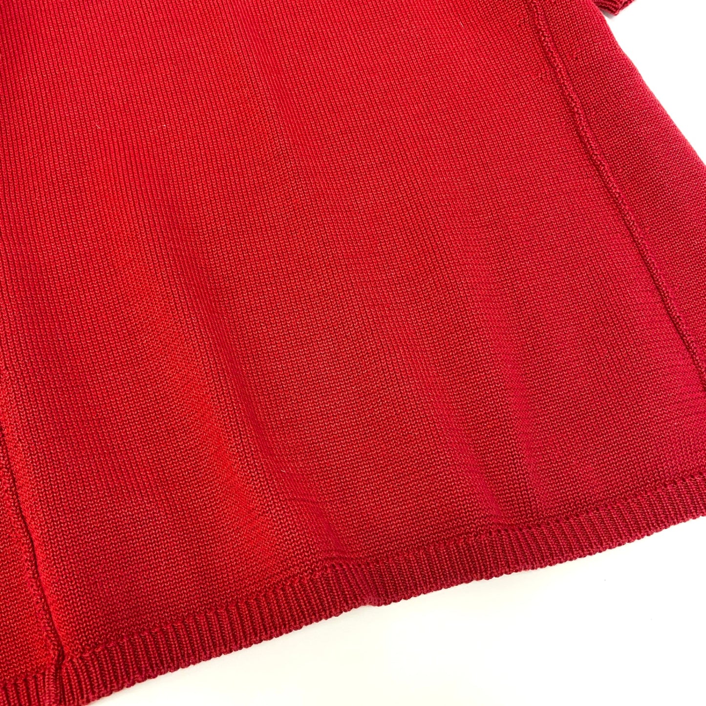 Ee27 Salvatore Ferragamo サルヴァトーレフェラガモ ガンチーニ 刺繡 ニットセーター 半袖ニット サイズS レッド コットン100％ レディース 女性服o07t