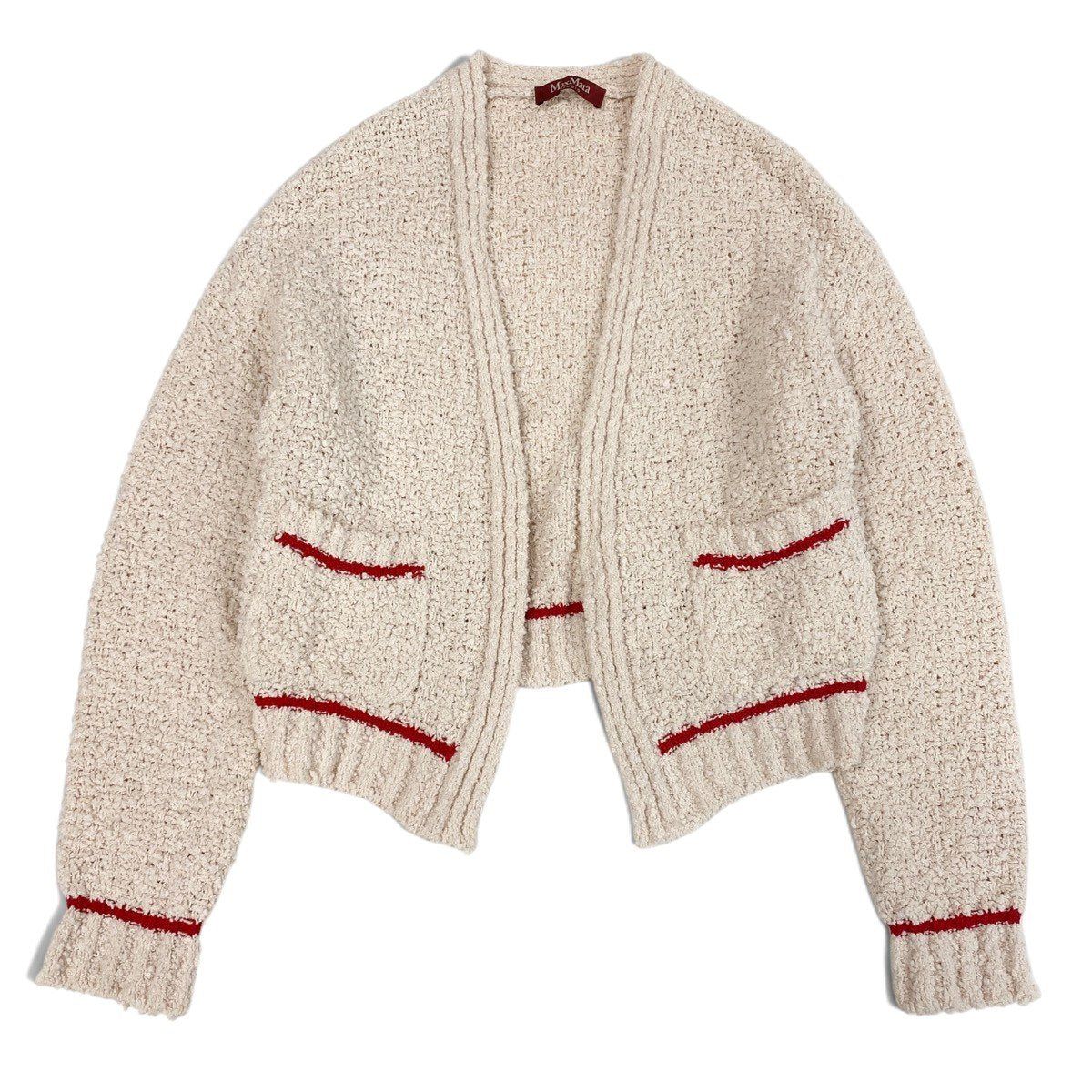 Ii3 【極美品】 Max Mara STUDIO マックスマーラ ステューディオ 2022 スラブヤーニニット カーディガン Ⅿ ベビーピンク レディースk02i