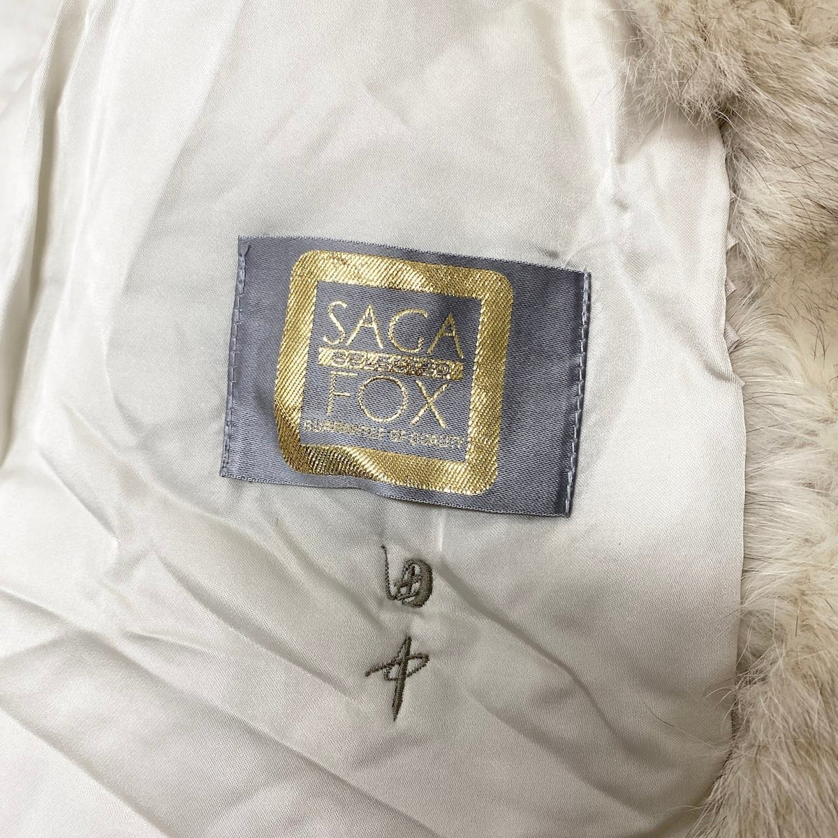 20i21 SAGA FOX サガフォックス 金サガ ブルーフォックス ファーコート サイズ13 ホワイト 最高級本毛皮 Fox Fur Coat リアルファーt18r