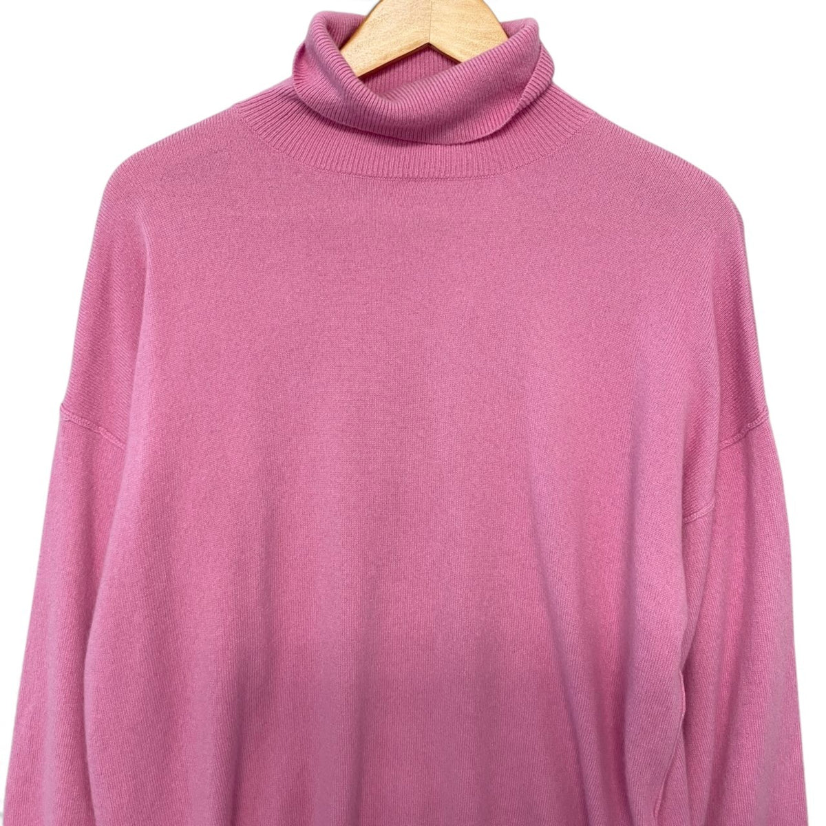 70i14 【美品】DESIGNWORKS デザインワークス ハイネックニットセーター カシミヤニット トップス 38サイズ ピンク カシミヤ100％ レディース 女性用u02t