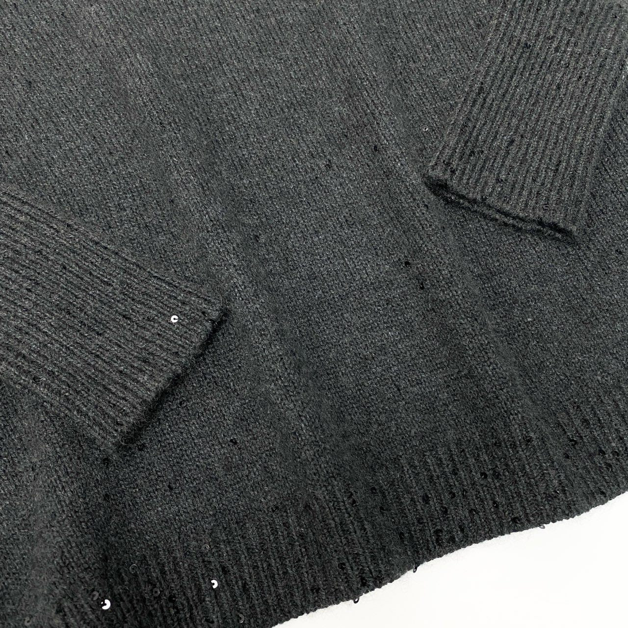 48a19 BRUNELLO CUCINELLI ブルネロクチネリ スパンコールデザイン カシミヤシルク ニットセーター サイズXXS グレー系 レディース 女性用 トップスk02i