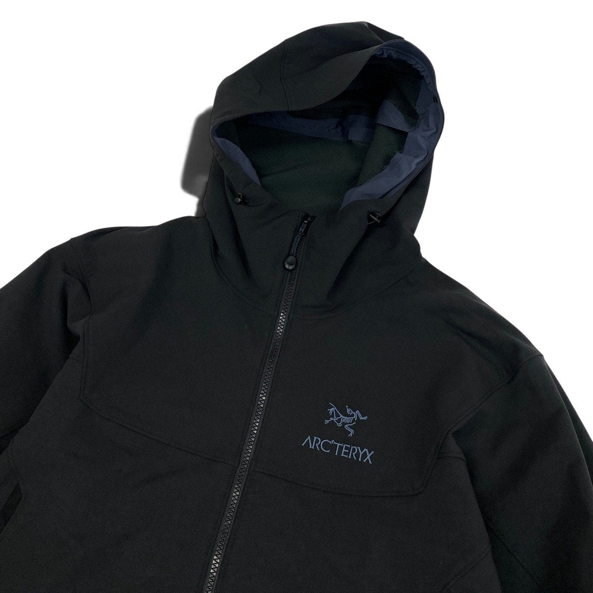 26j8 ARC’TERYX アークテリクス マウンテンパーカー ジップアップフーディー 胸元ロゴ刺繍  Lサイズ ブラック メンズ 男性用u02t