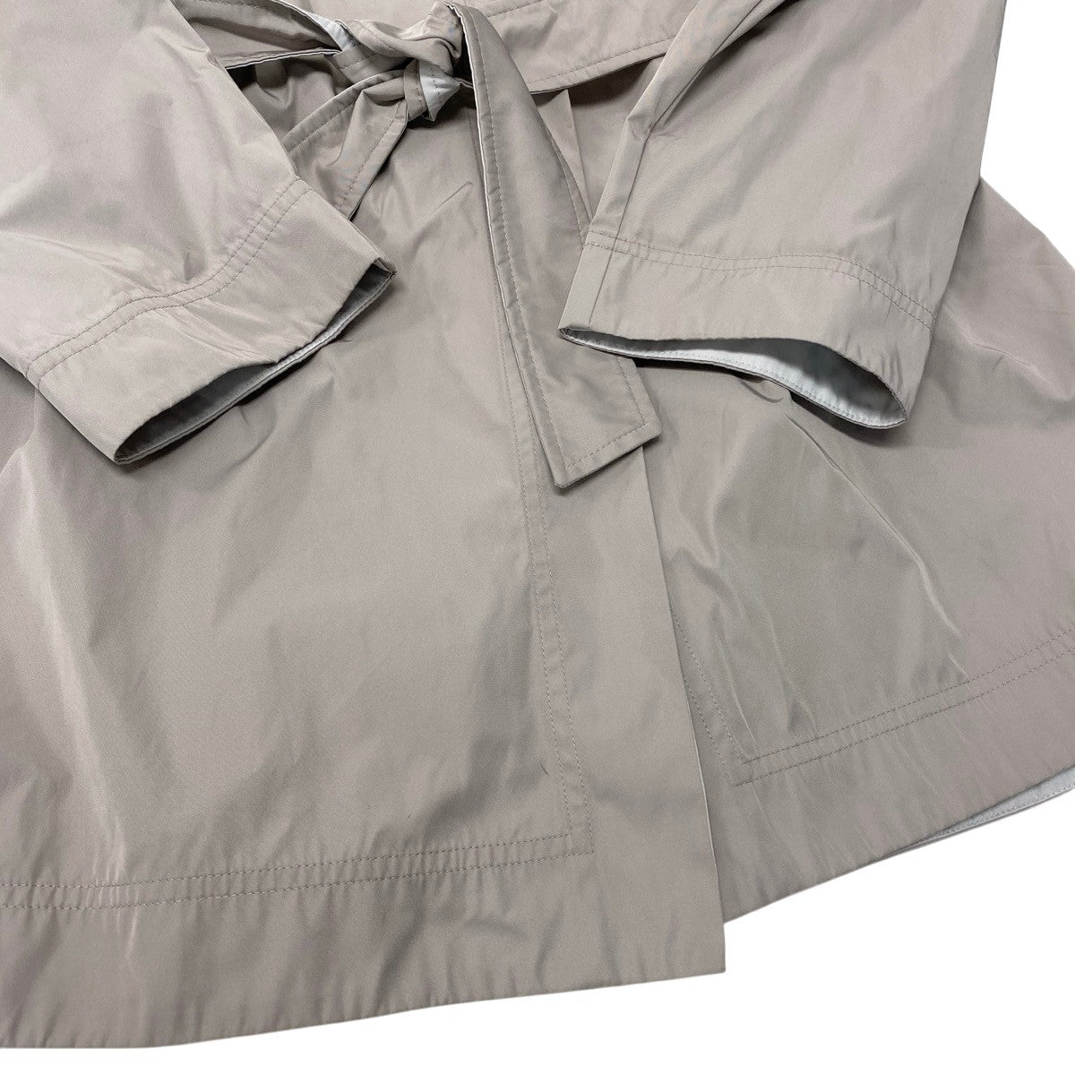 19g16 Max Mara STUDIO マックスマーラ ステュディオ フーデットコート ナイロンコート ベルト付 ベージュ レディース女性用u02t