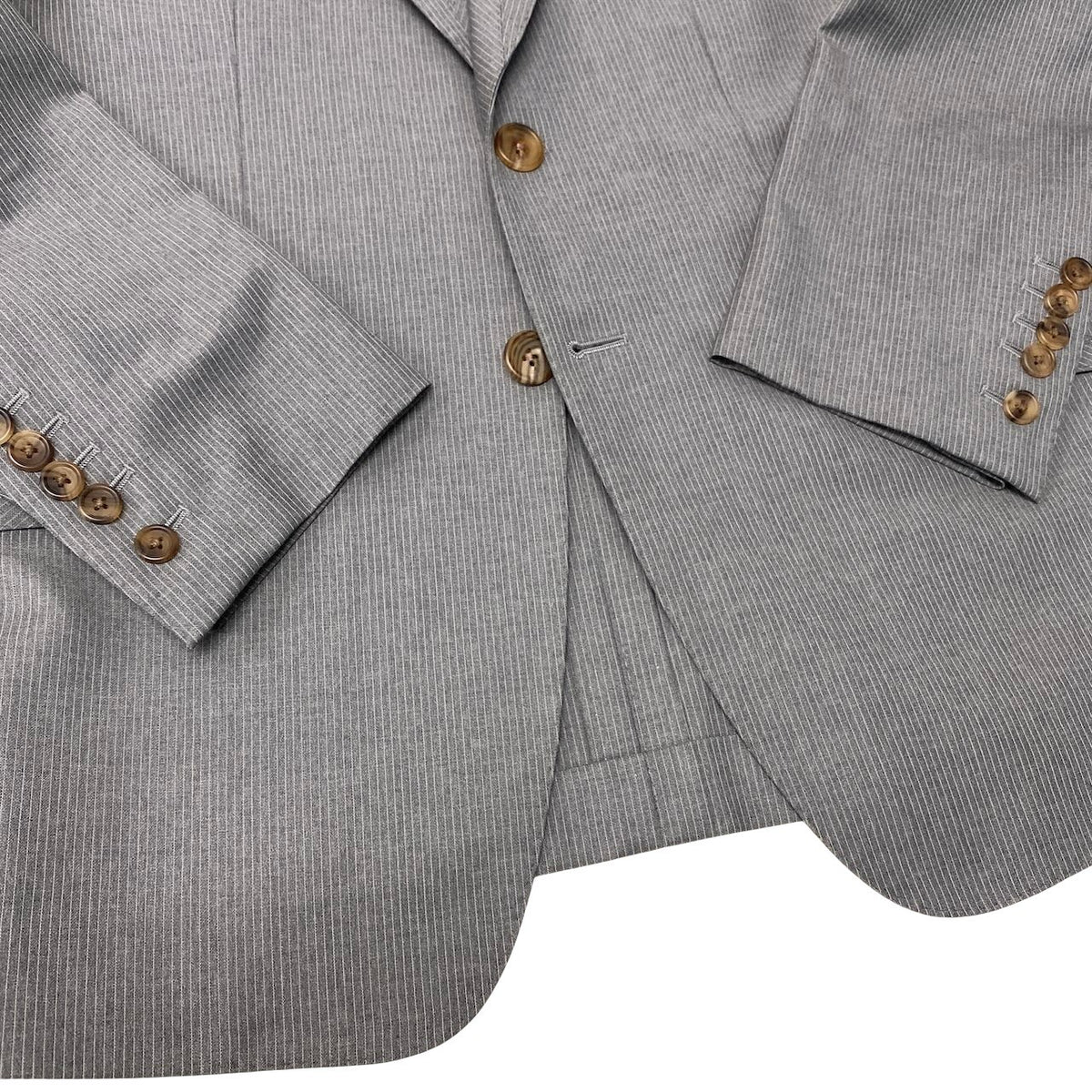 45j15 Paul Smith COLLECTION ポールスミスコレクション セットアップ シングルスーツ ストライプ柄 2B グレー ウール100％ メンズ 紳士服o07t