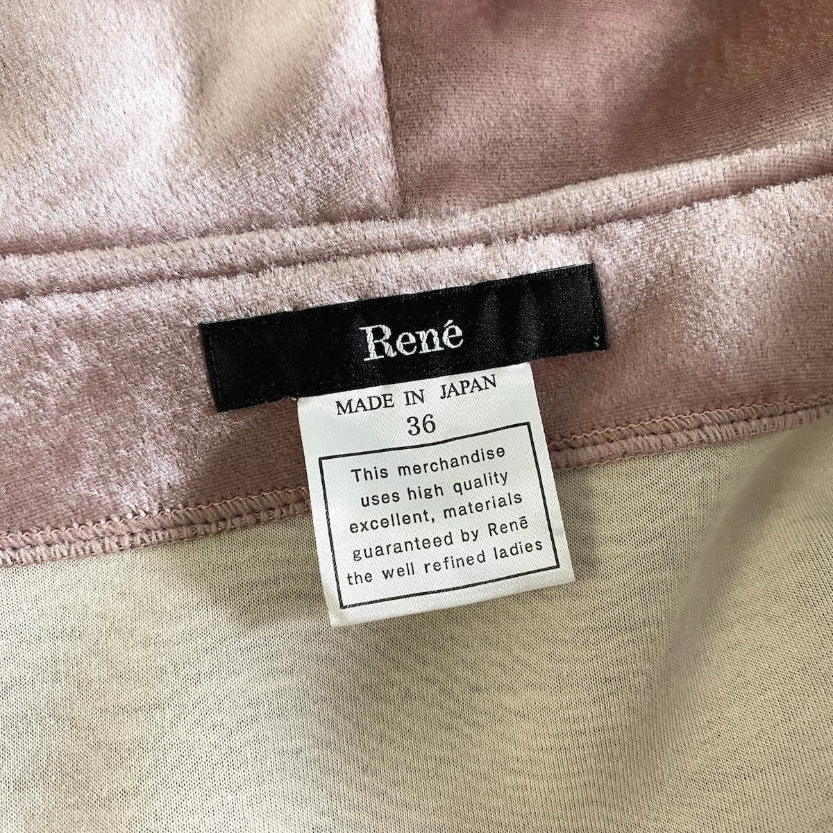 62j29 【極美品】 Rene ルネ 2024年 ベロア ボンディングワンピース パール装飾 36 ピンク レディースu02t