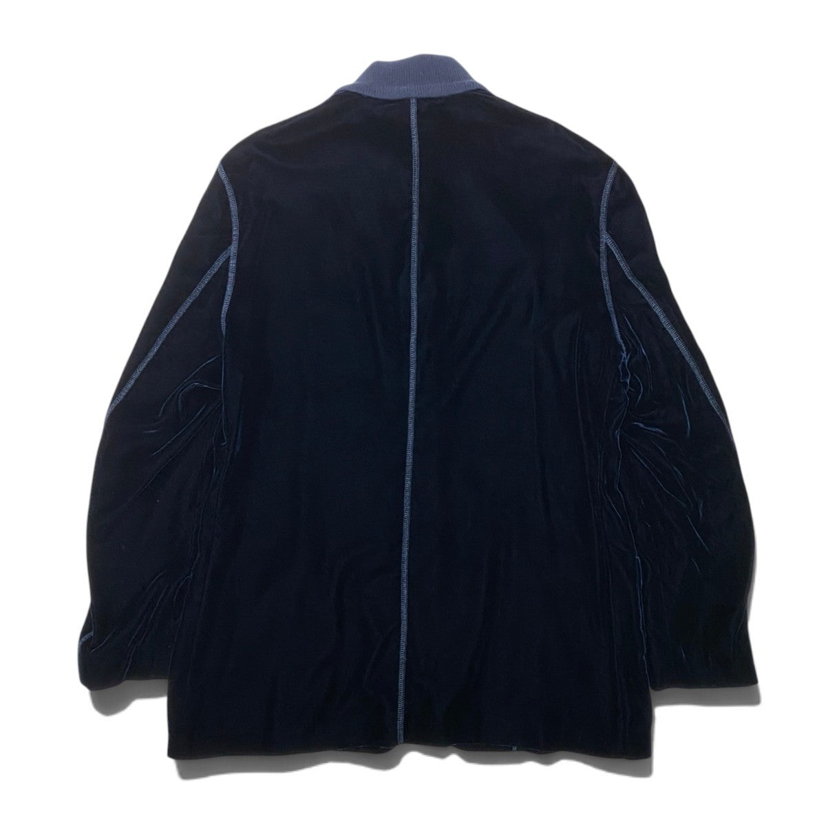 45j8 GIORGIO ARMANI ジョルジオアルマーニ 黒タグ ベロアジャケット ブルゾン サイズ48R ネイビー BECKHAM イタリア製t18r